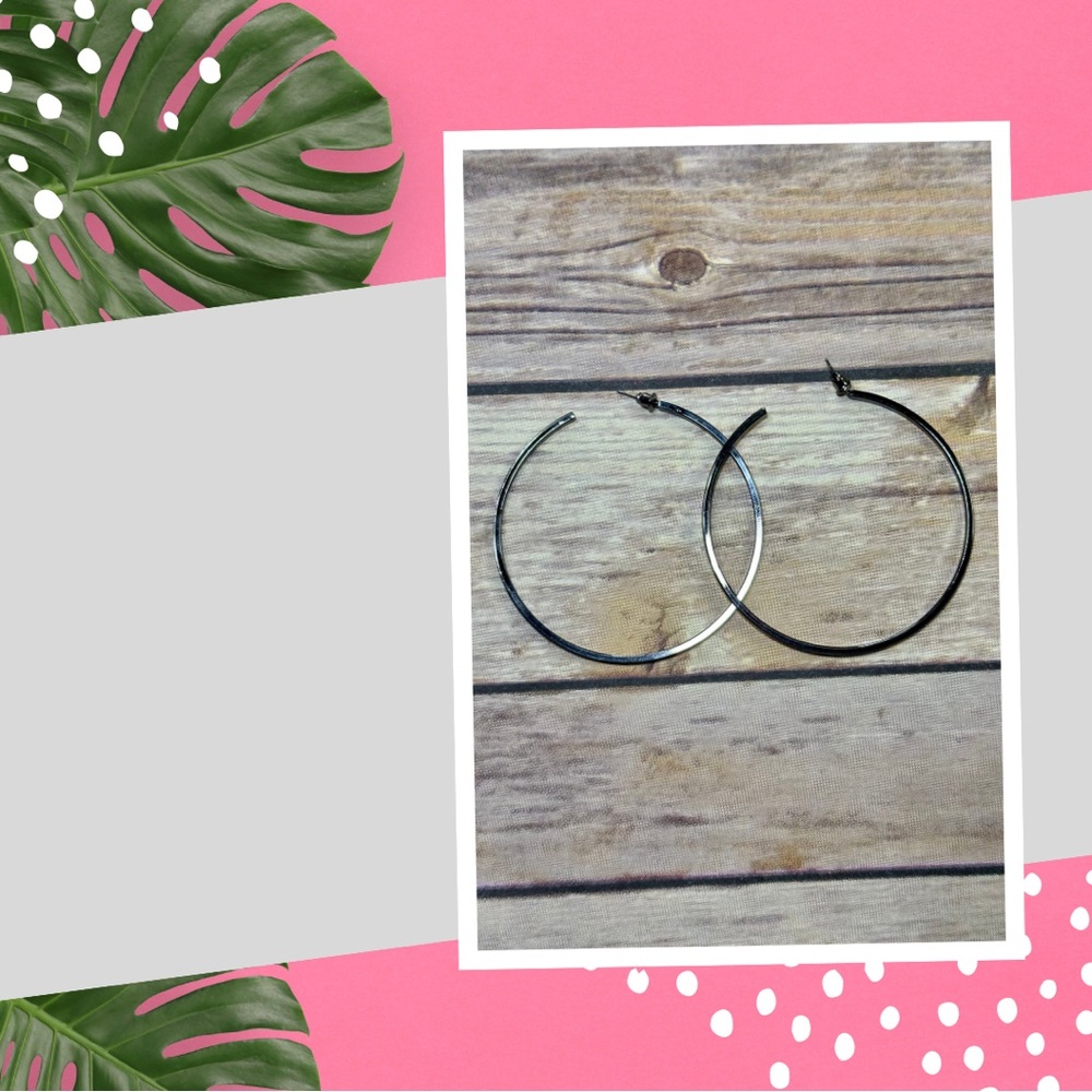 Large Silver Hoop Earrings